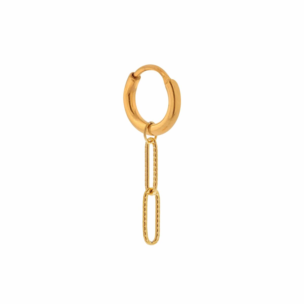 Double chain hoop gold