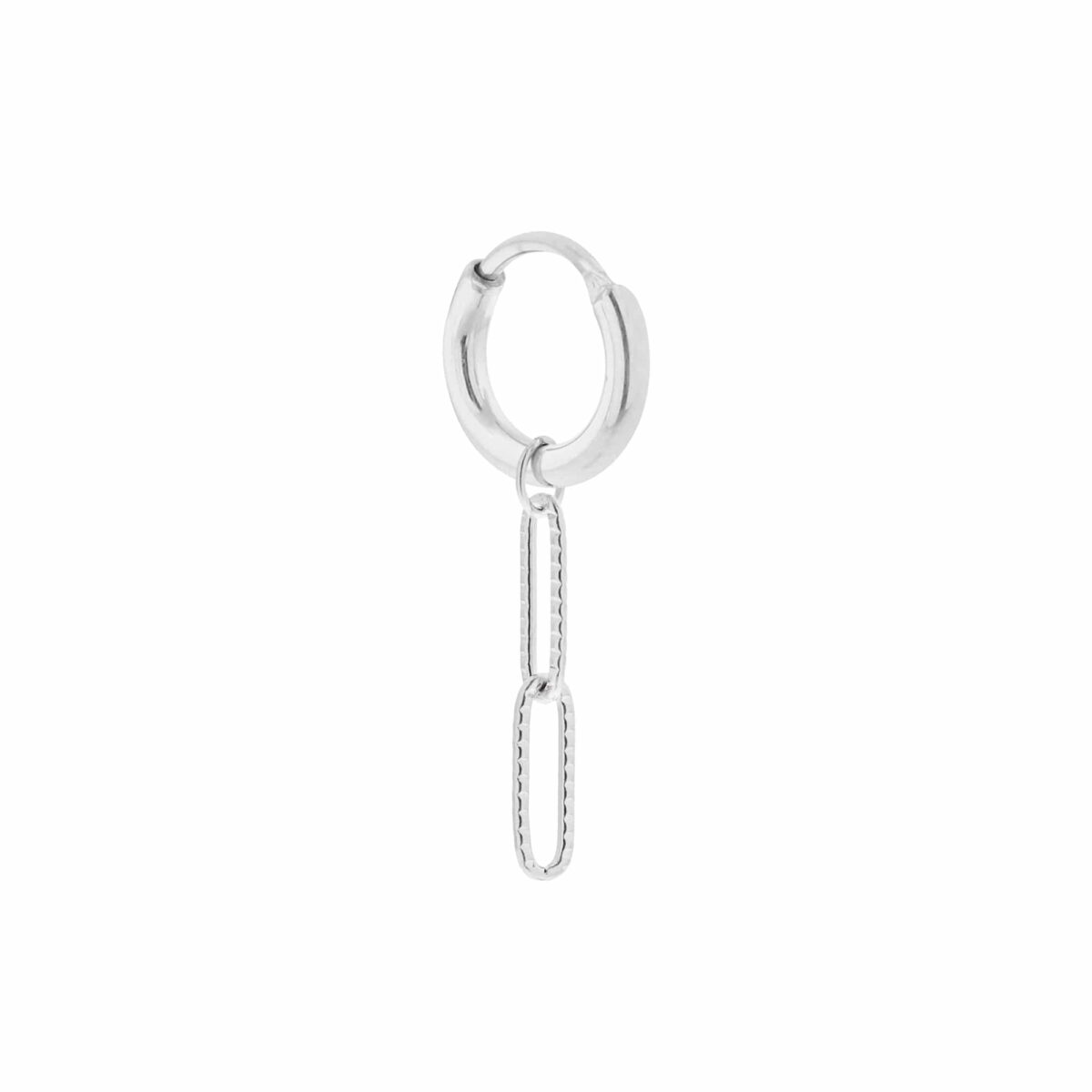 Double chain hoop silver