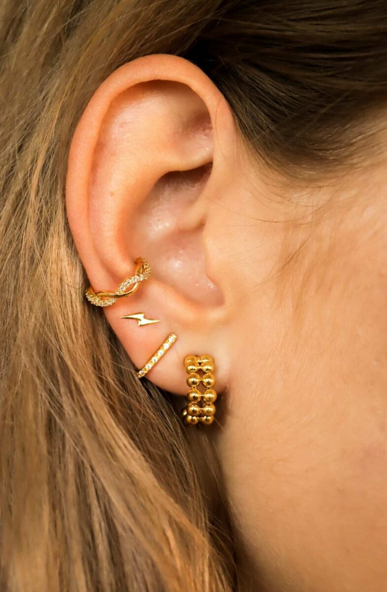Double dots hoop gold