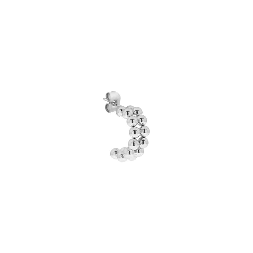 Double dots hoop silver