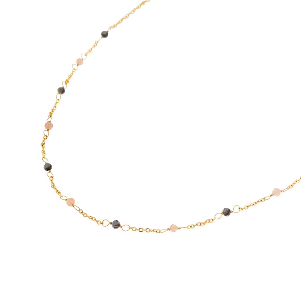 Double dottie necklace black gold