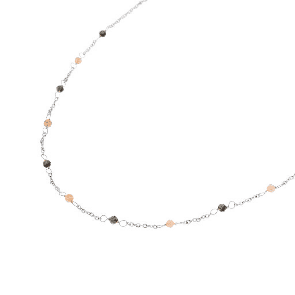 Double dottie necklace black silver