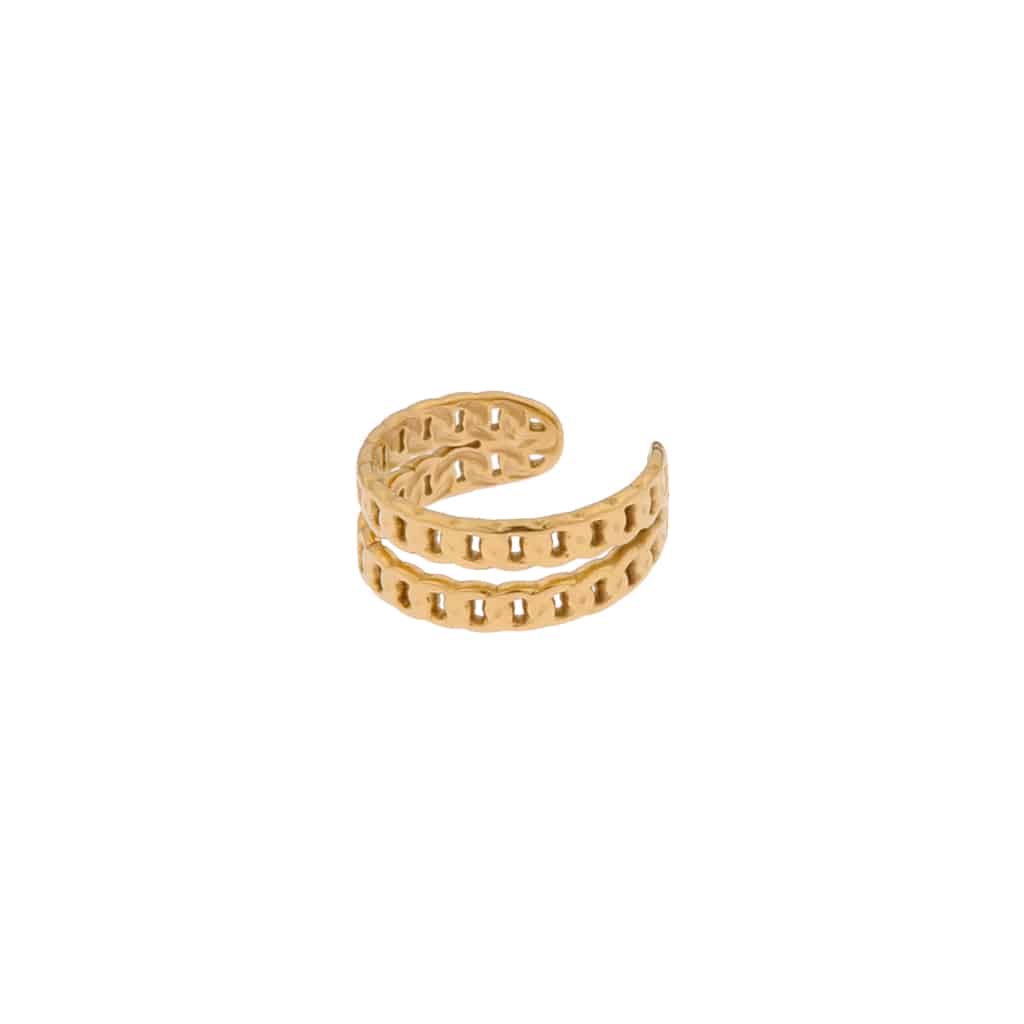 Double old school ear cuff gold