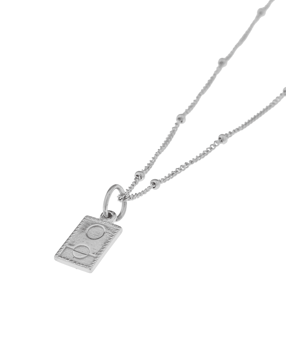 Double Round Silver Necklace
