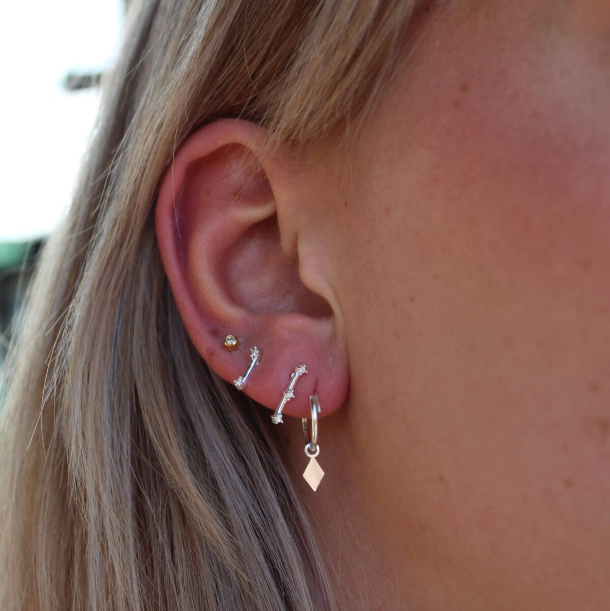 Double Shiny Bar Silver