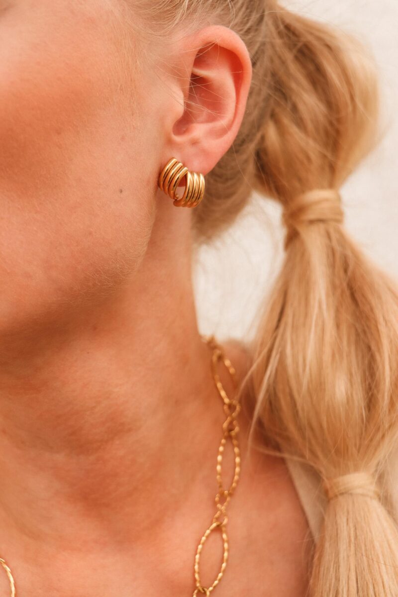 Double stripe hoop gold