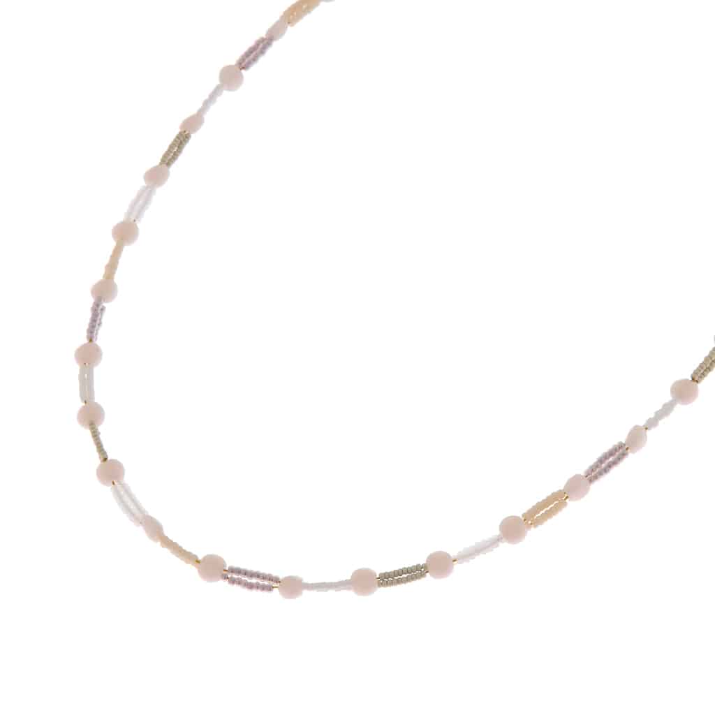 Double white necklace gold