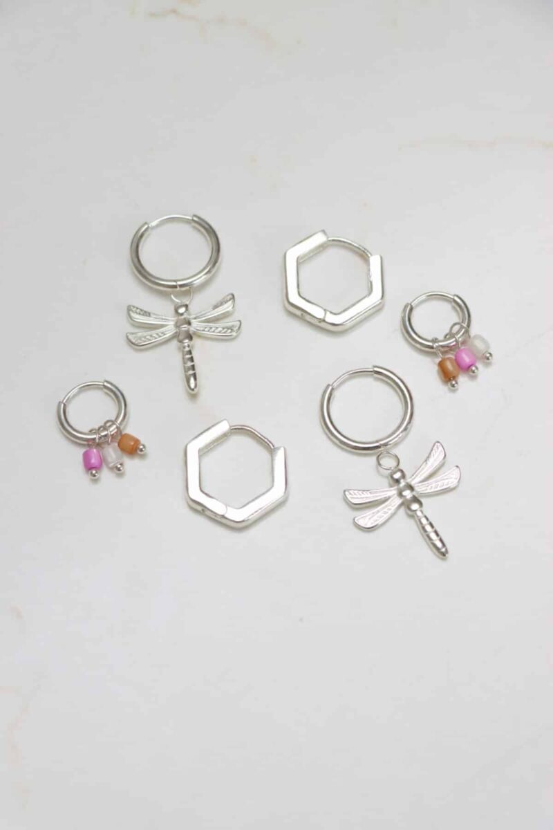 Dragonfly hoop silver