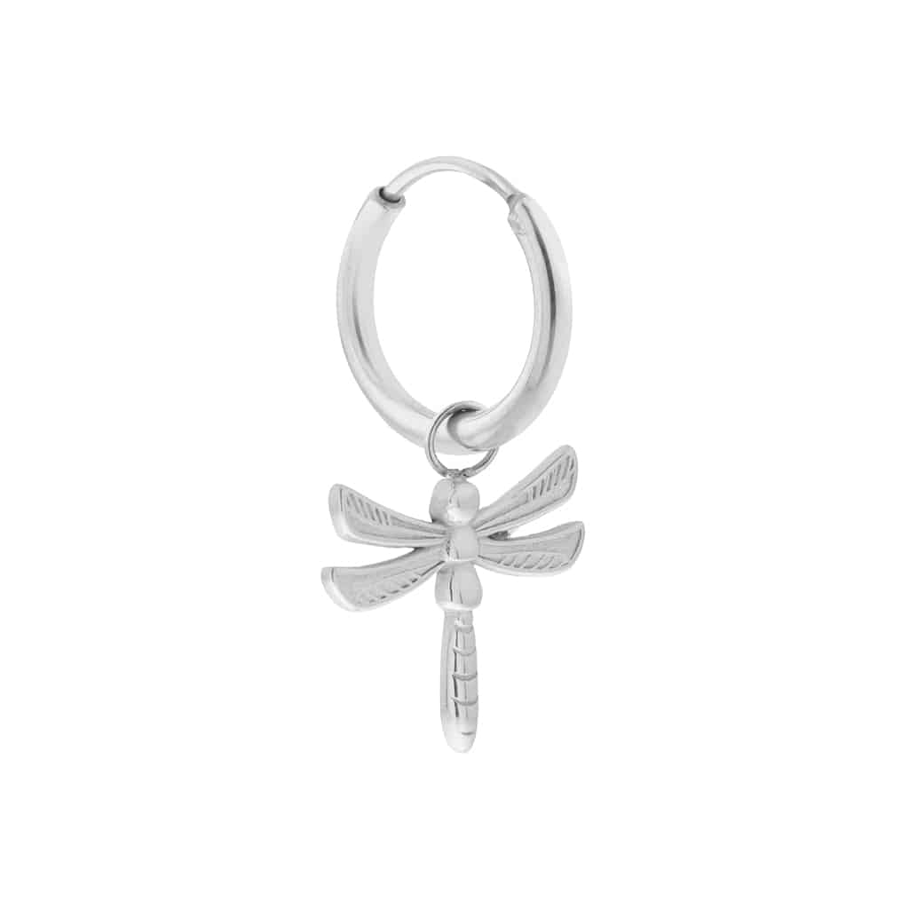 Dragonfly hoop silver