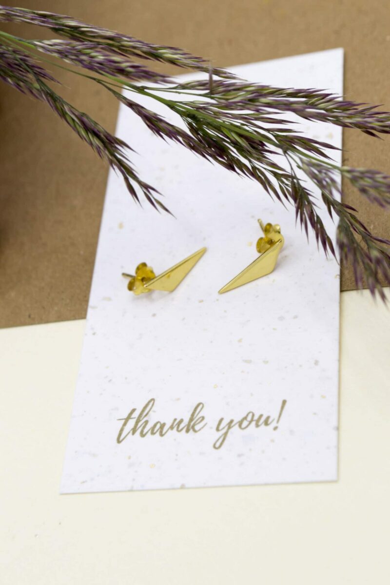 Earring Triangle Point Gold