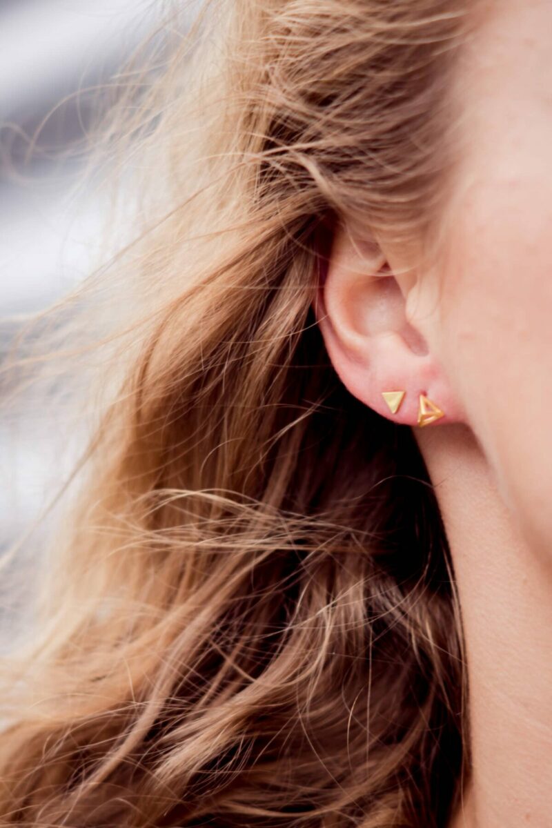 Earring Triangle Pyramid Gold