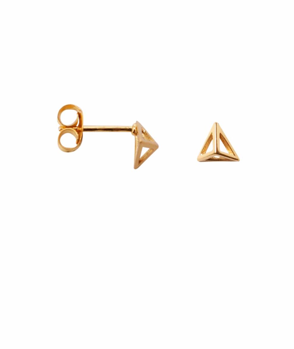 Earring Triangle Pyramid Gold