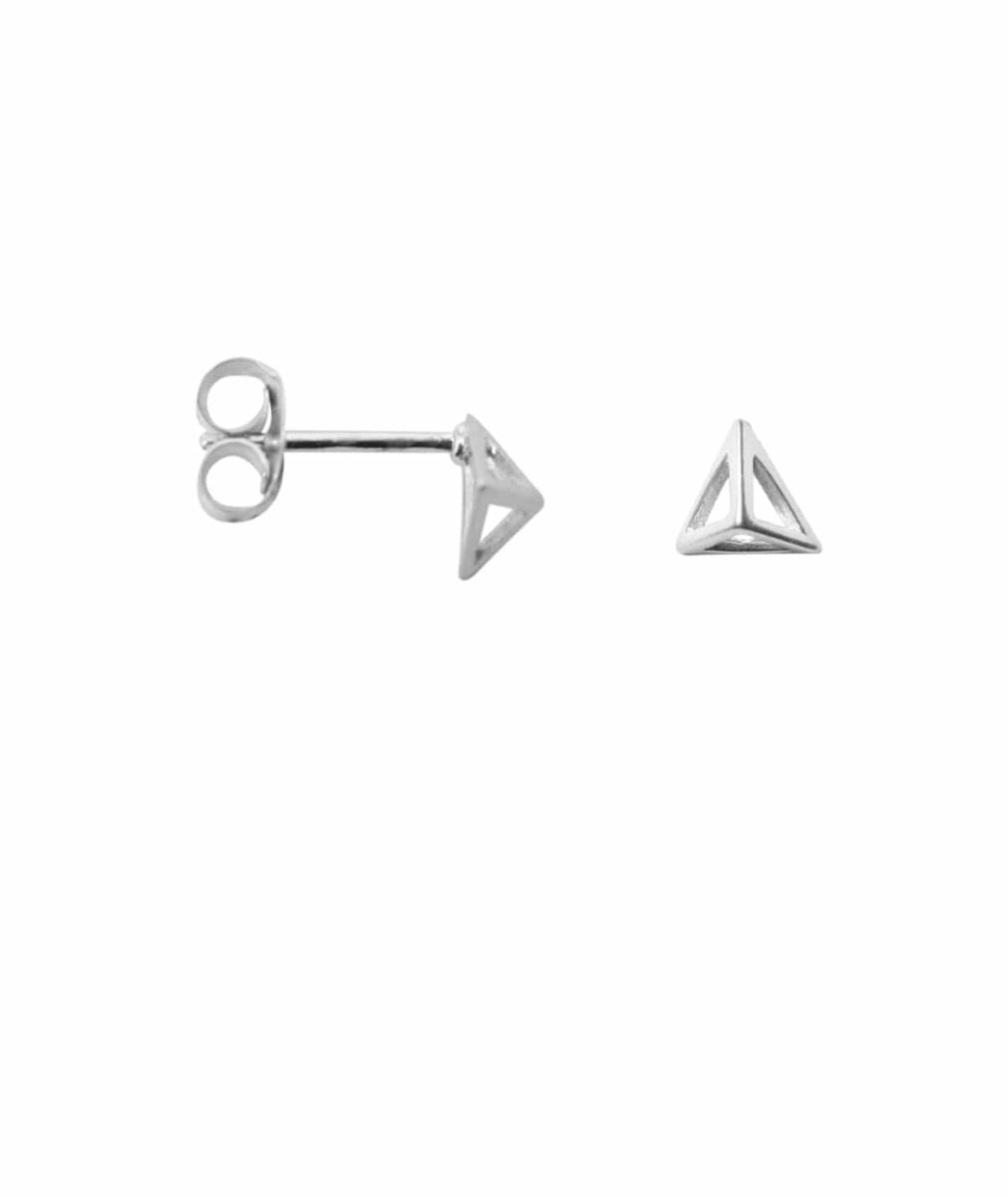 Earring Triangle Pyramid Silver
