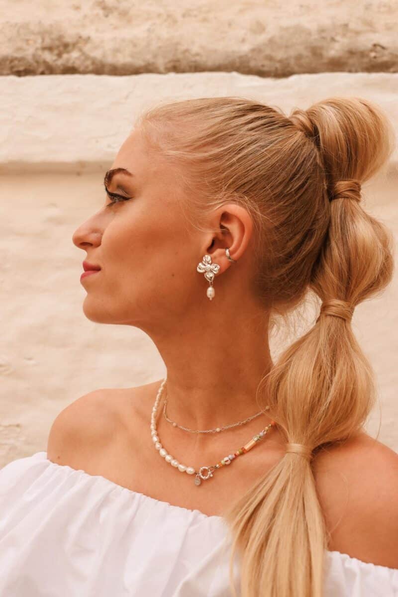 Fiore hoop silver