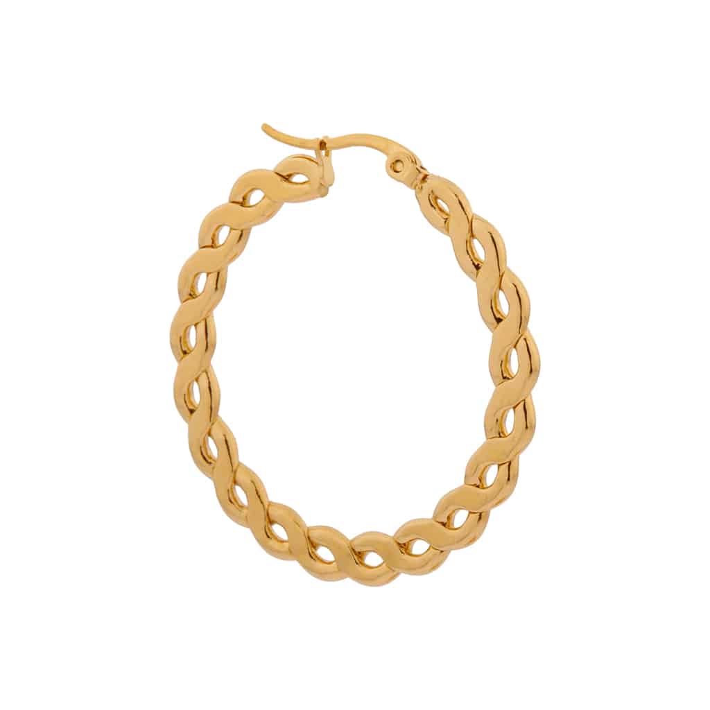 Flat braid hoop gold