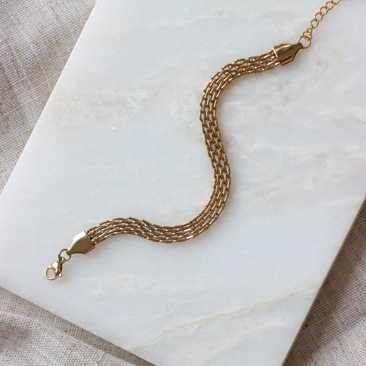 Flat chain bracelet gold