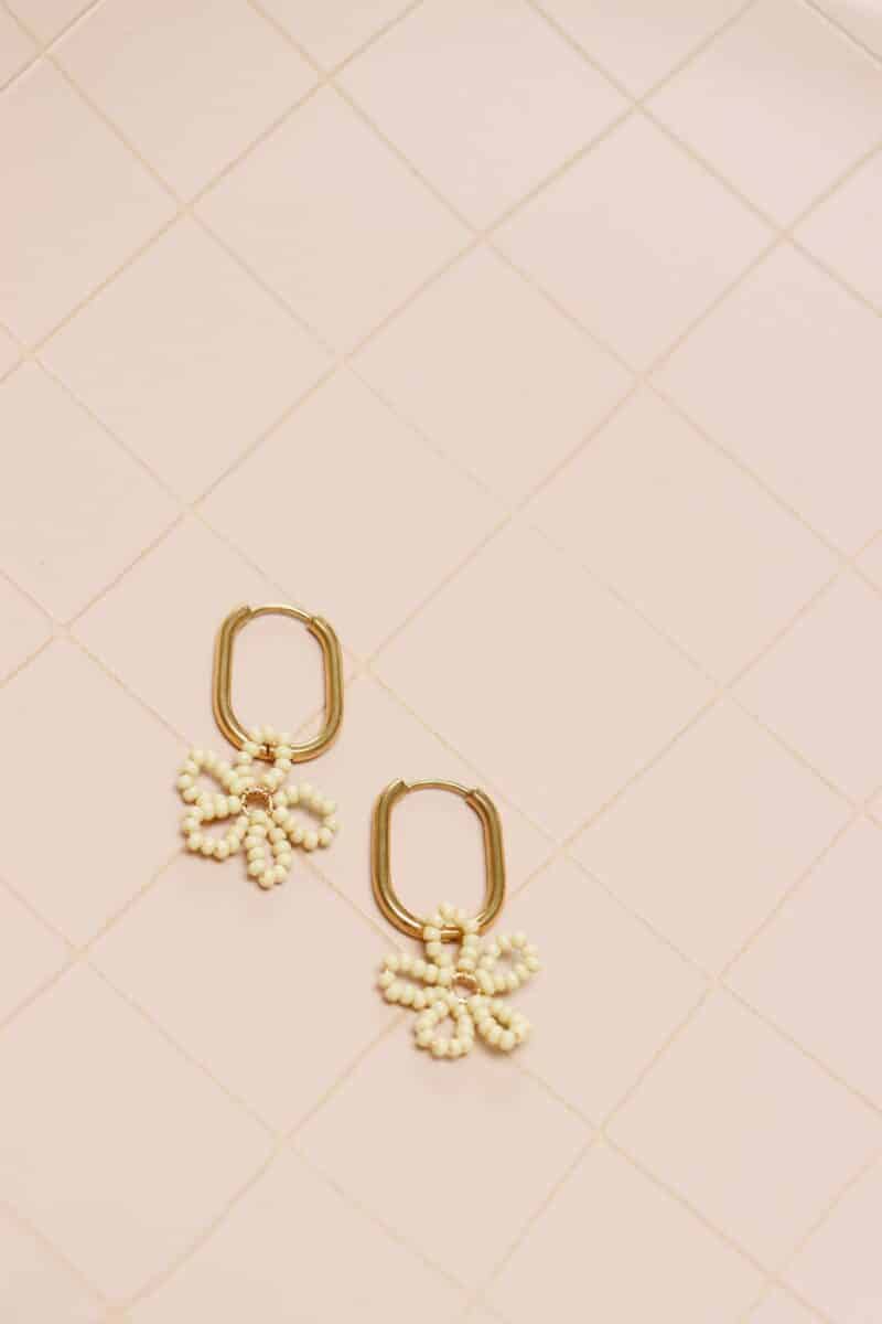 Flower beads hoop gold