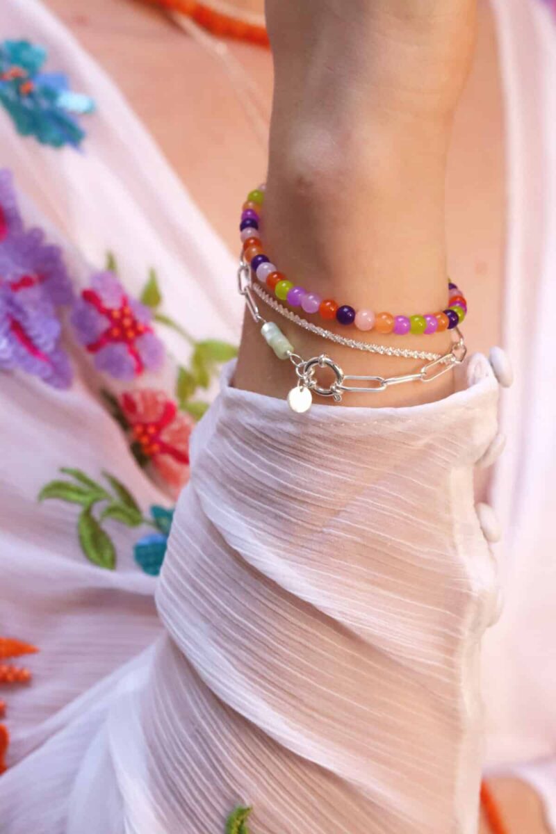Funky beads bracelet silver