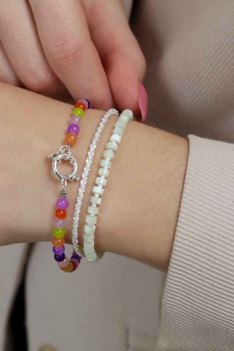 Funky beads bracelet silver