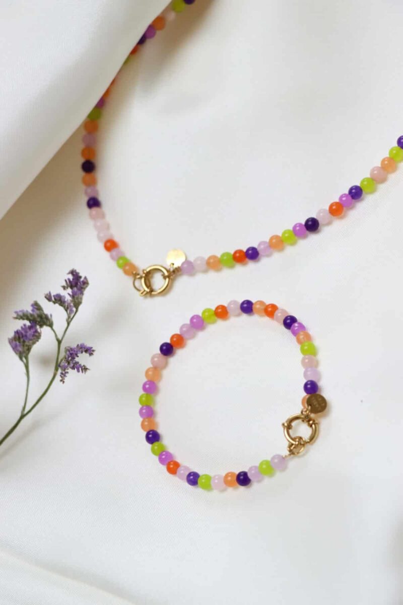 Funky beads necklace gold