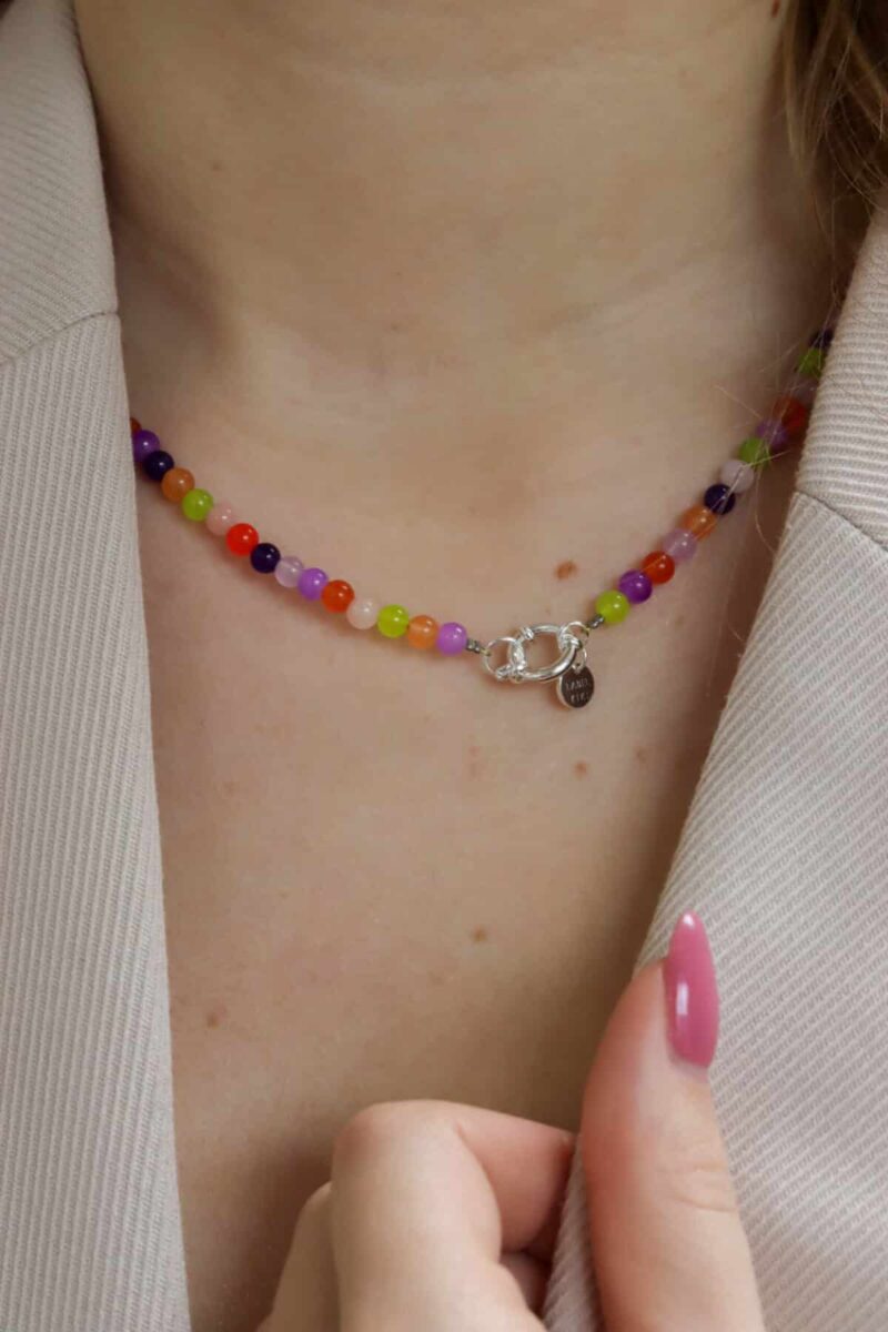 Funky beads necklace silver