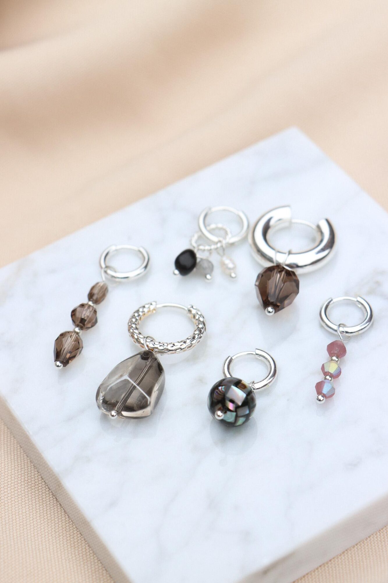 Gemstone 2.0 hoop silver