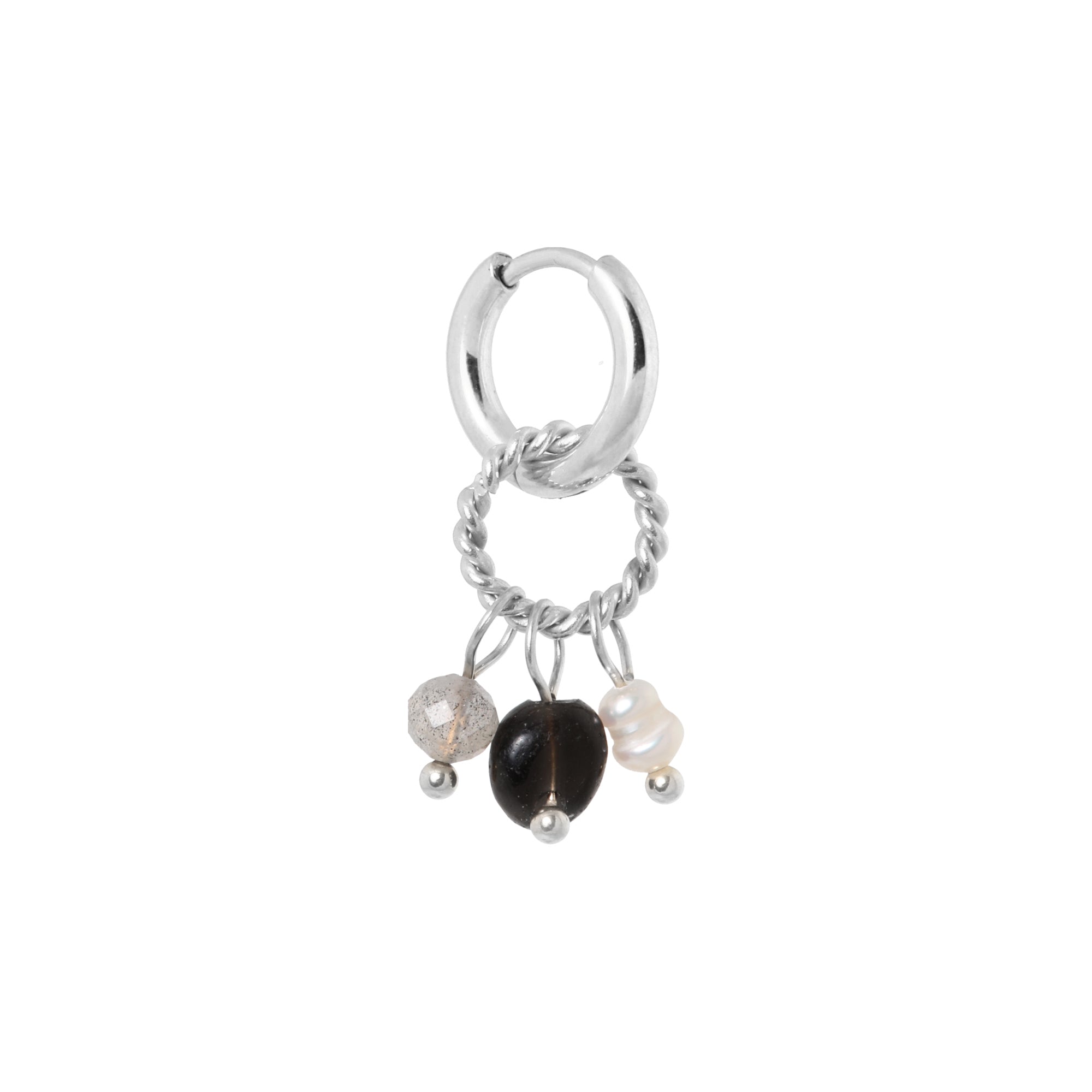 Gemstone 2.0 hoop silver