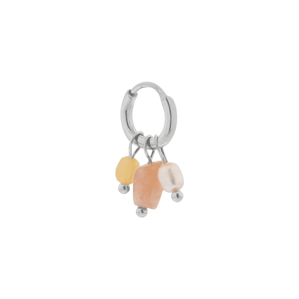 Gemstone hoop silver