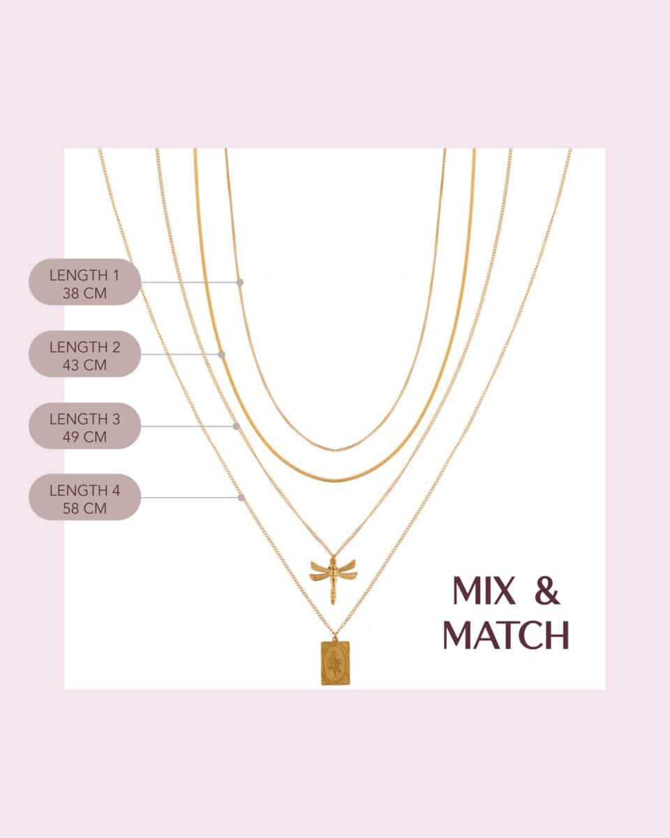 Gemstone long necklace gold