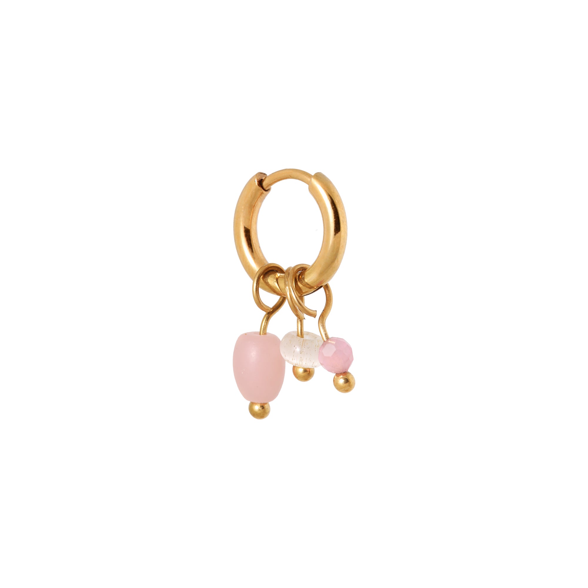 Gemstone pink hoop gold
