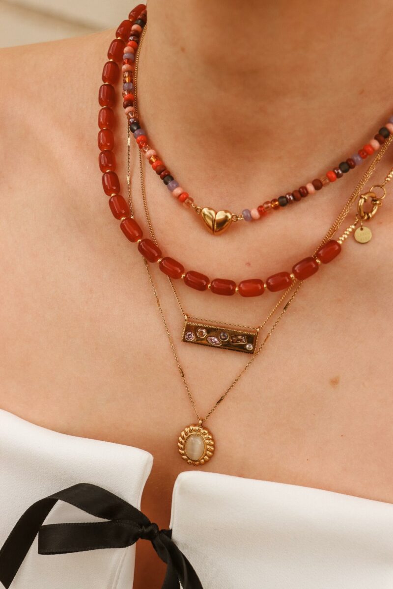 Grape beads necklace gold