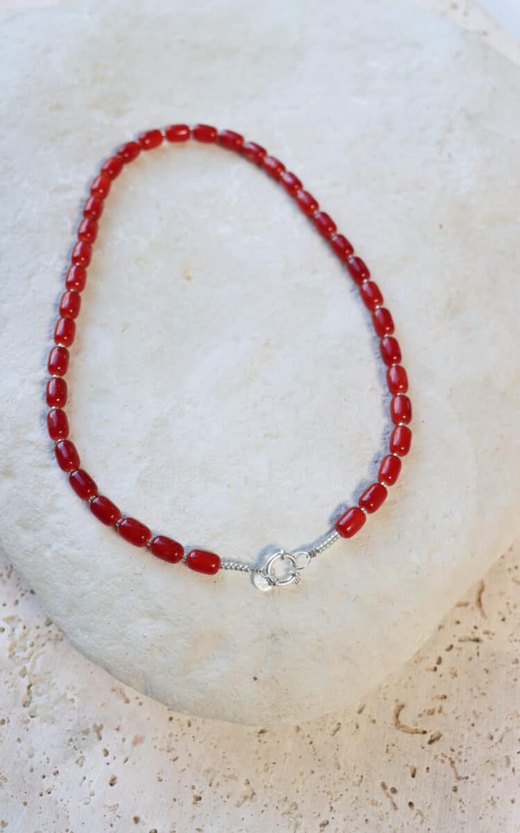 Grape beads necklace silver