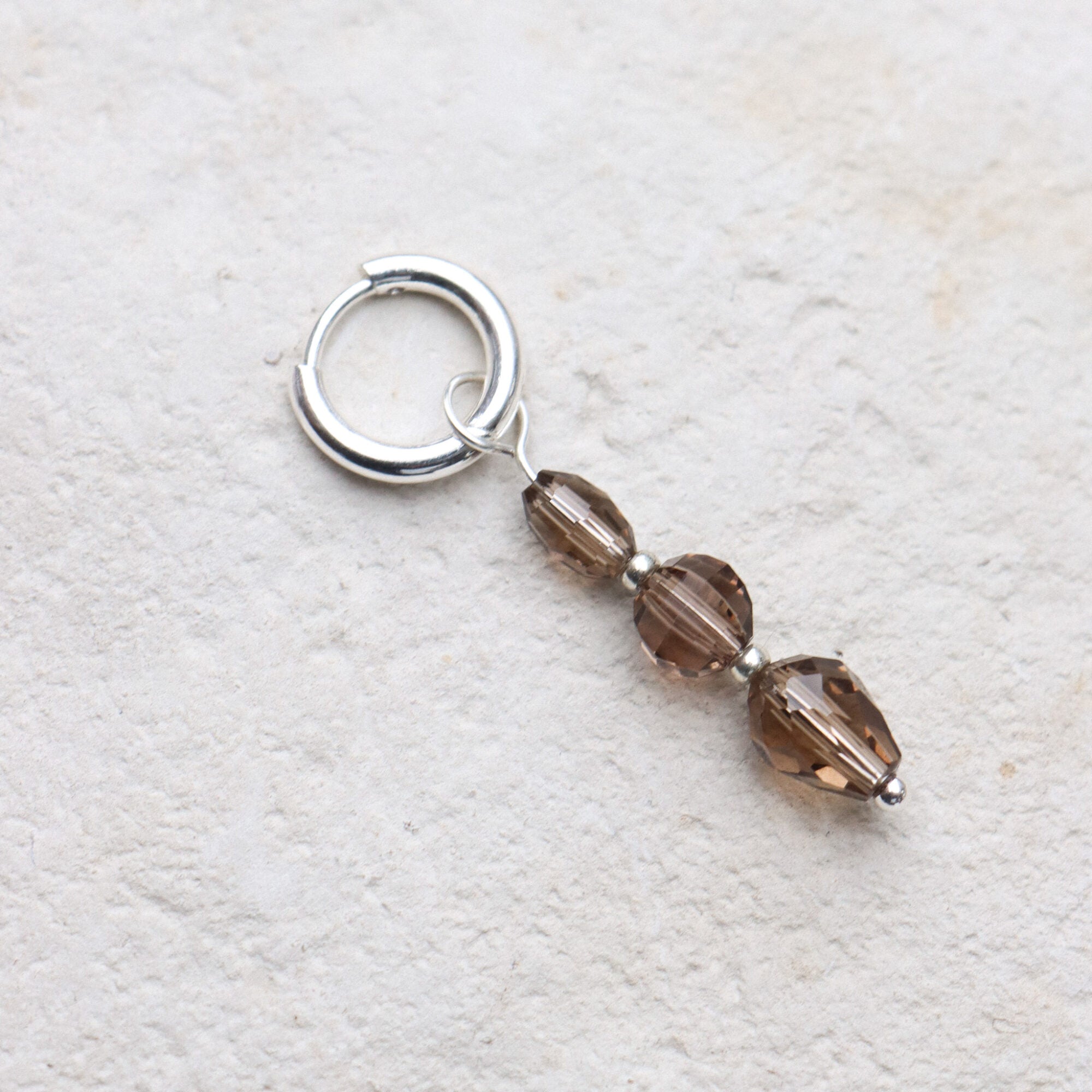 Grey diamonds hoop silver
