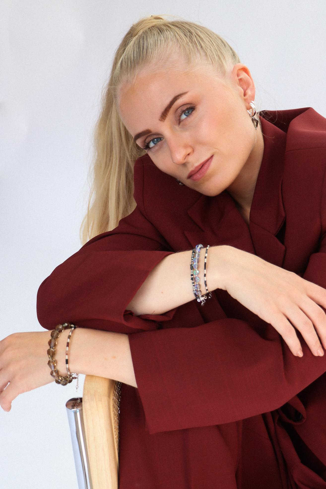 Grey flame bracelet silver