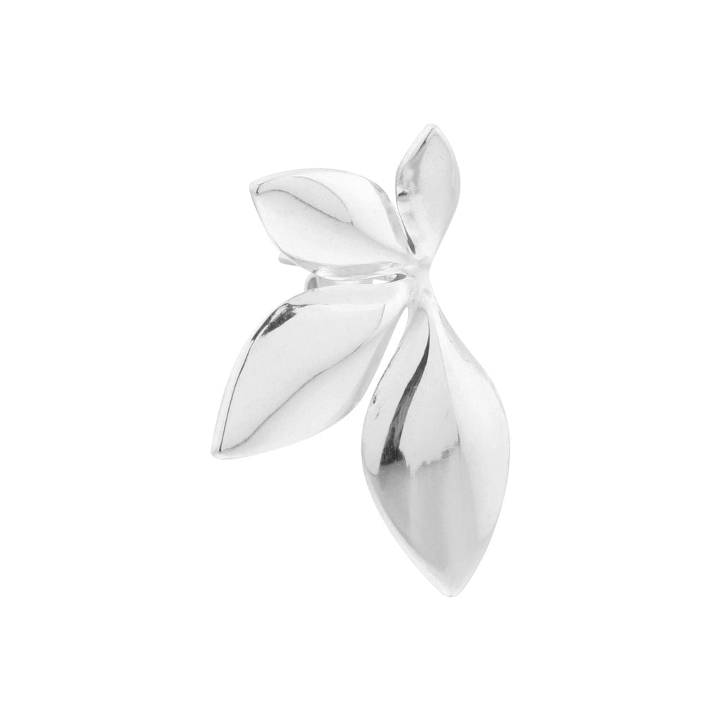 Half flower hoop silver