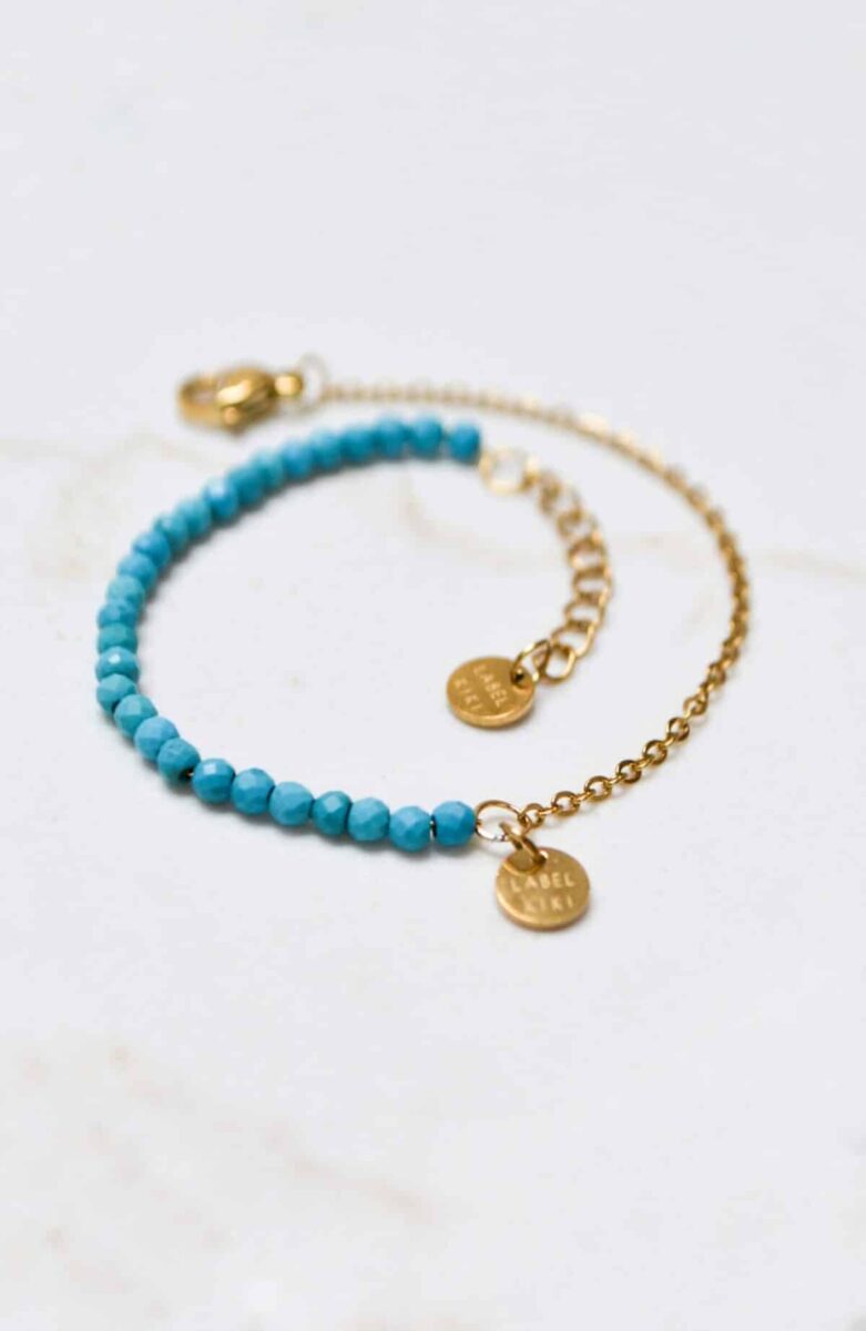 Half half turquoise bracelet gold
