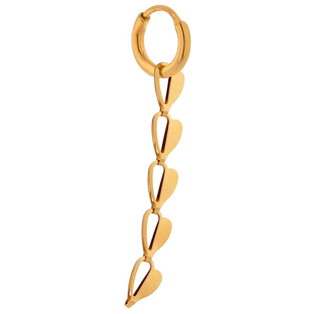 Half heart hoop gold
