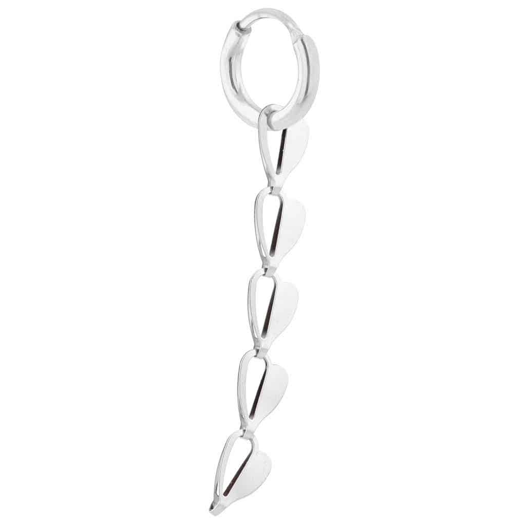 Half heart hoop silver