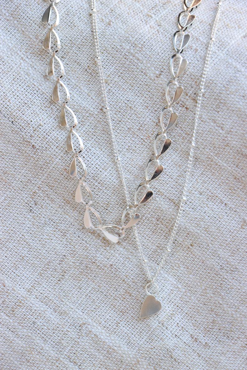 Half heart necklace silver