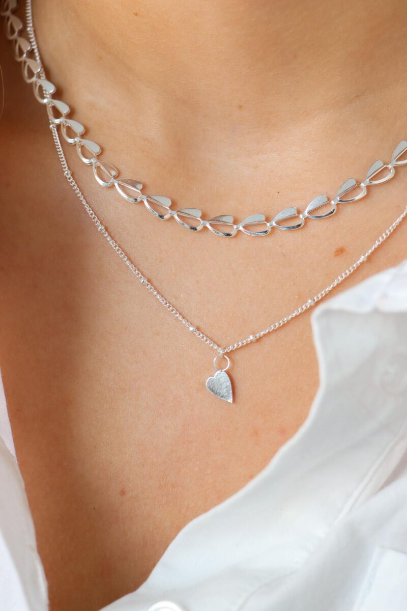 Half heart necklace silver