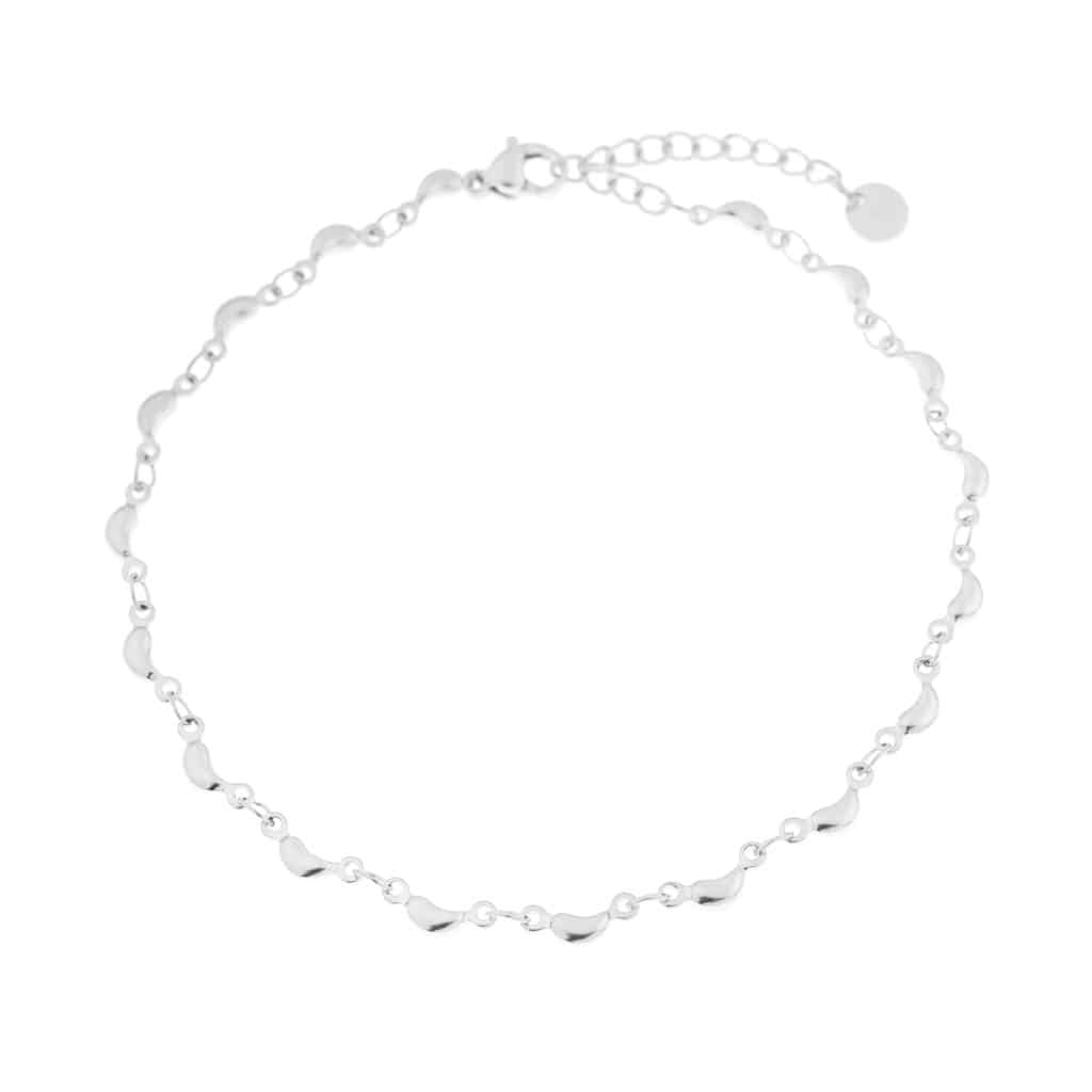 Half moon anklet silver