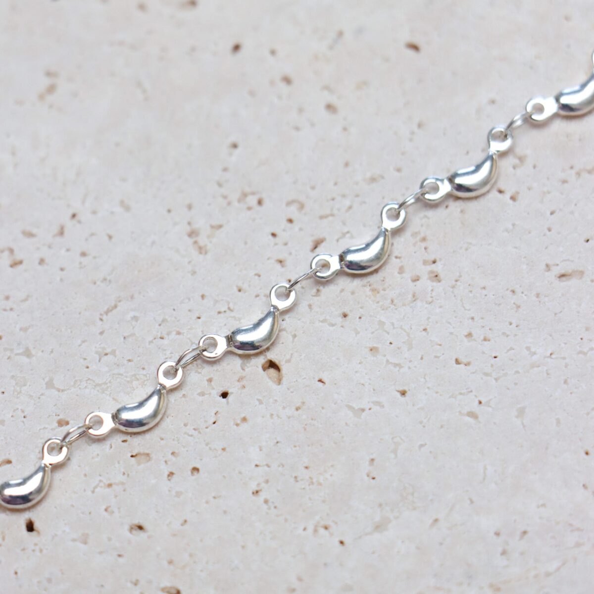 Half moon bracelet silver