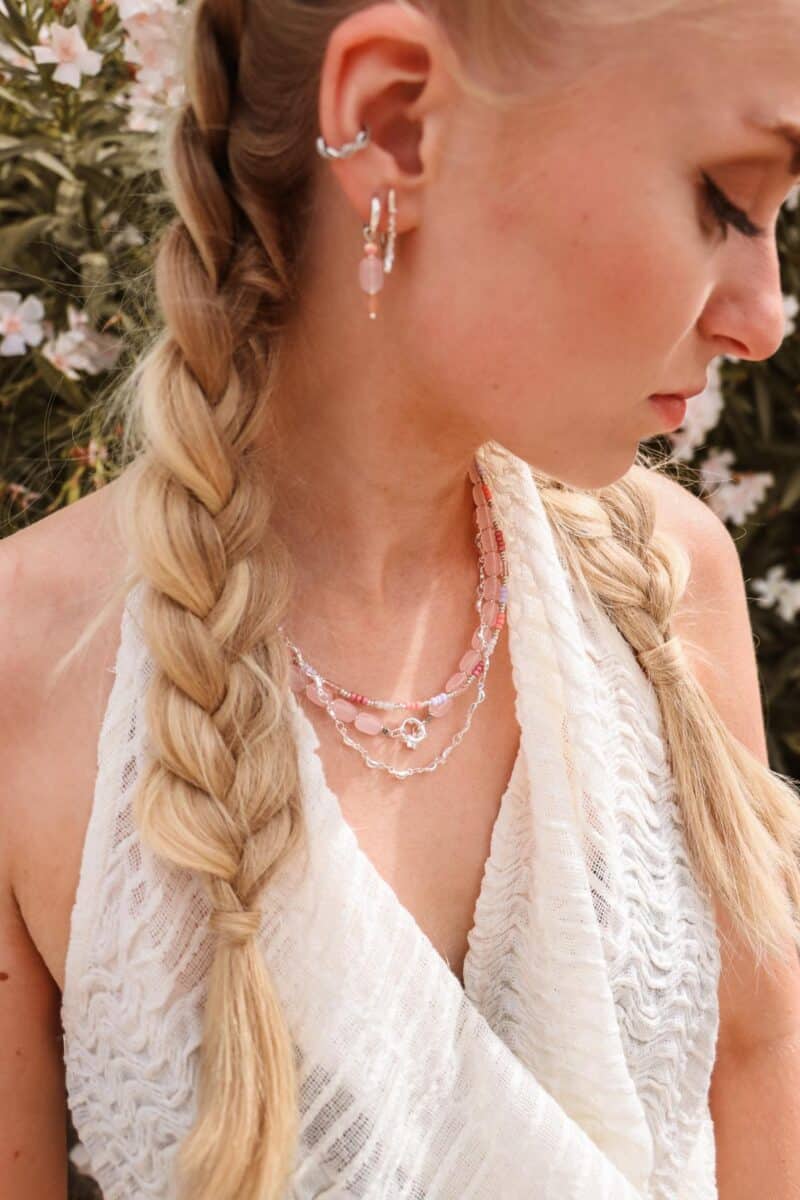 Half moon necklace silver