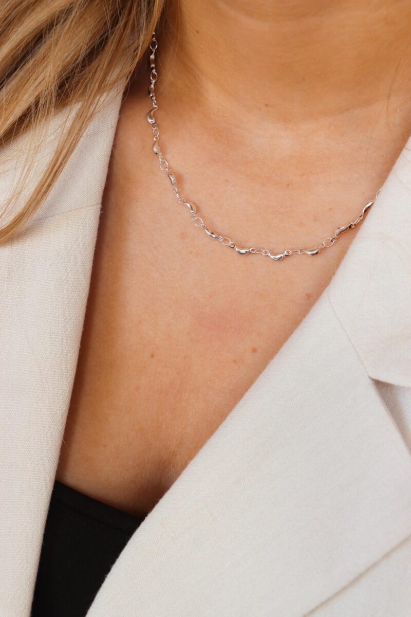 Half moon necklace silver