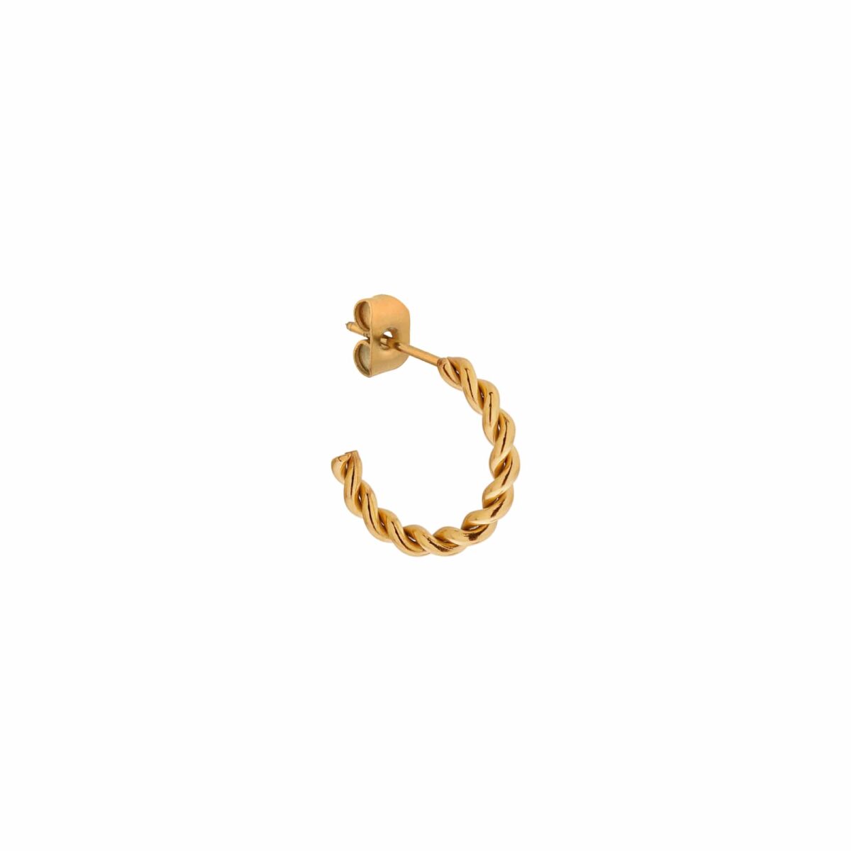 Half twisted hoop gold