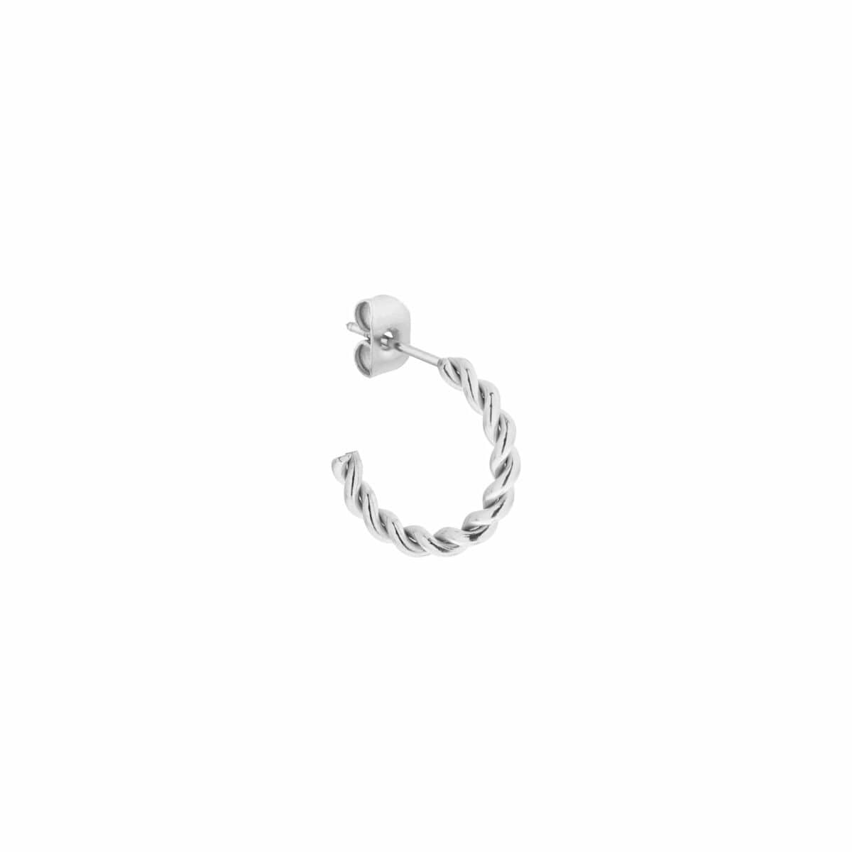 Half twisted hoop silver