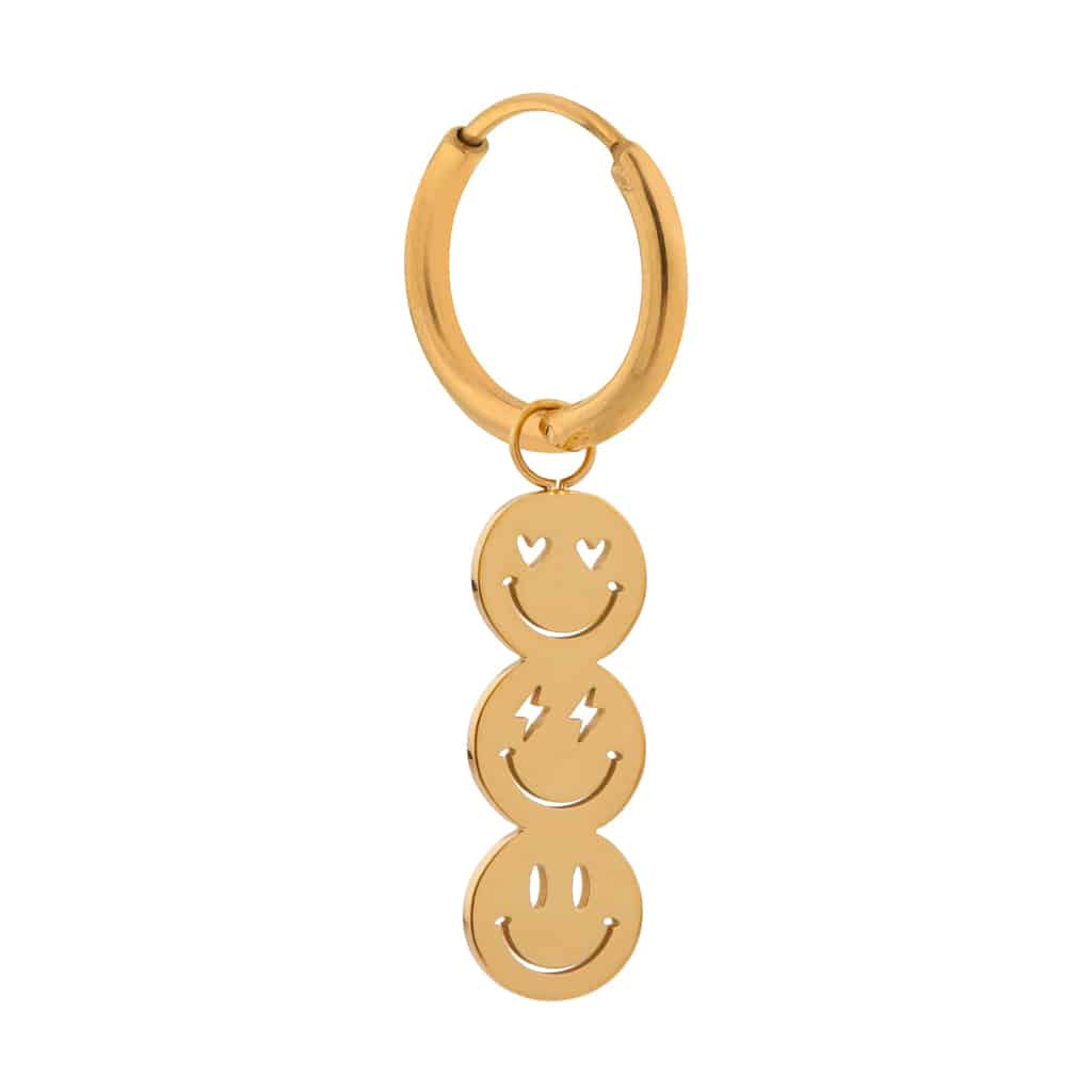 Happy smiley hoop gold