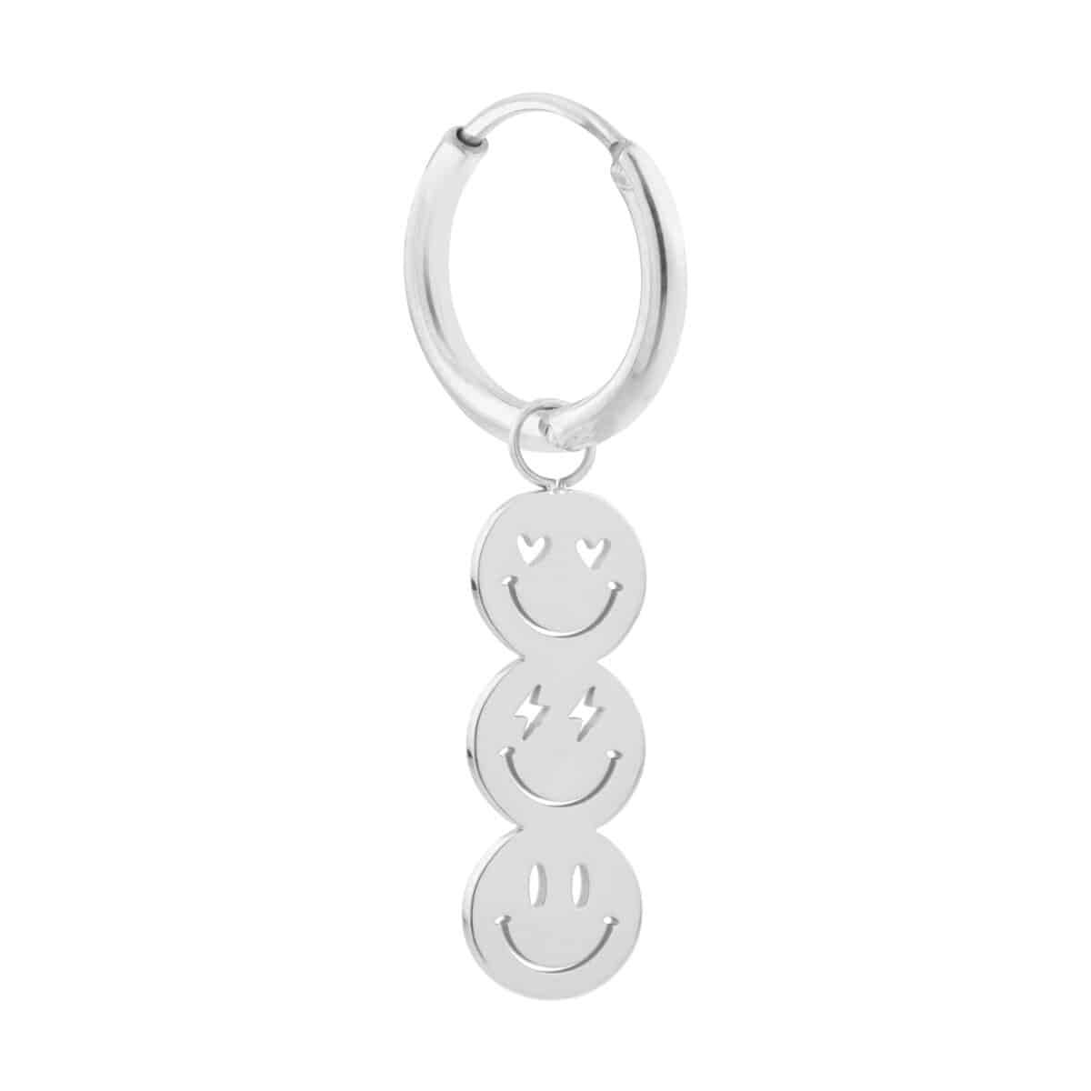 Happy smiley hoop silver