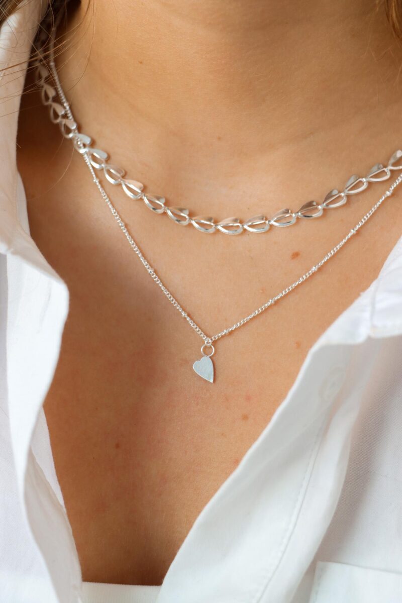 Heart necklace silver