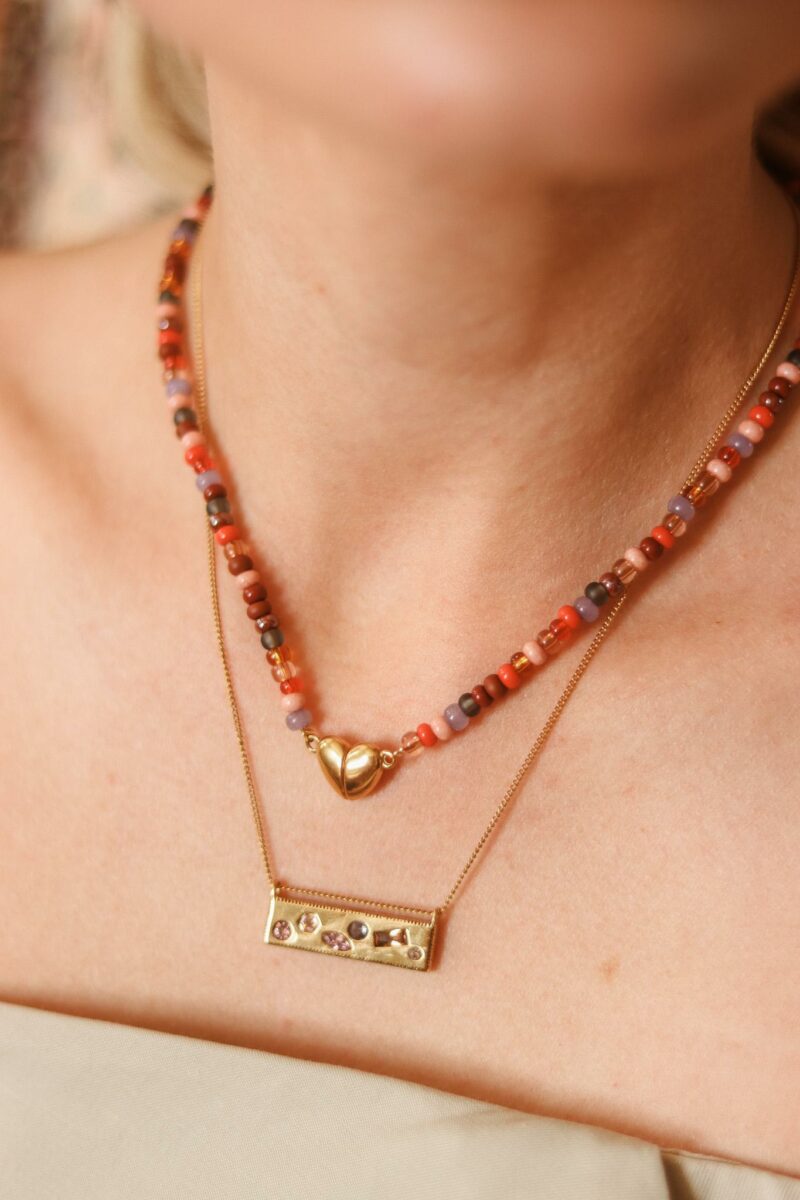 Heartbeat necklace gold